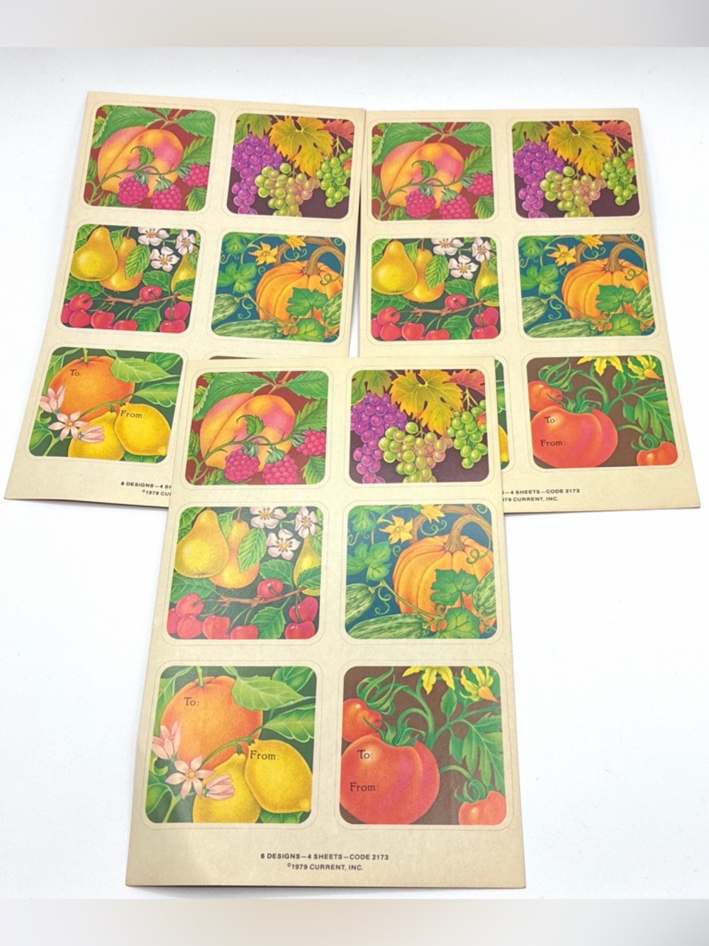 Vintage 1979 Fruit Sticker Sheets Current Inc Cottagecore Scrapbooking